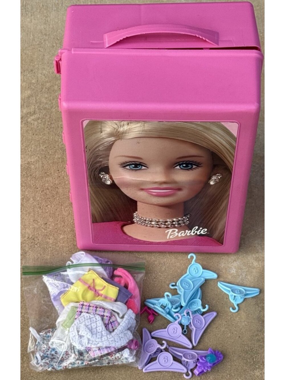 Vintage 2001 Pink Barbie Doll FASHION Wardrobe Trunk Carry Case RARE!